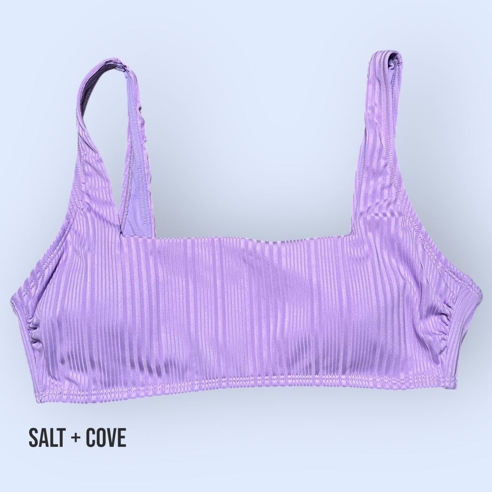 Salt + Cove Lavender Ribbed Bikini Top – various sizes